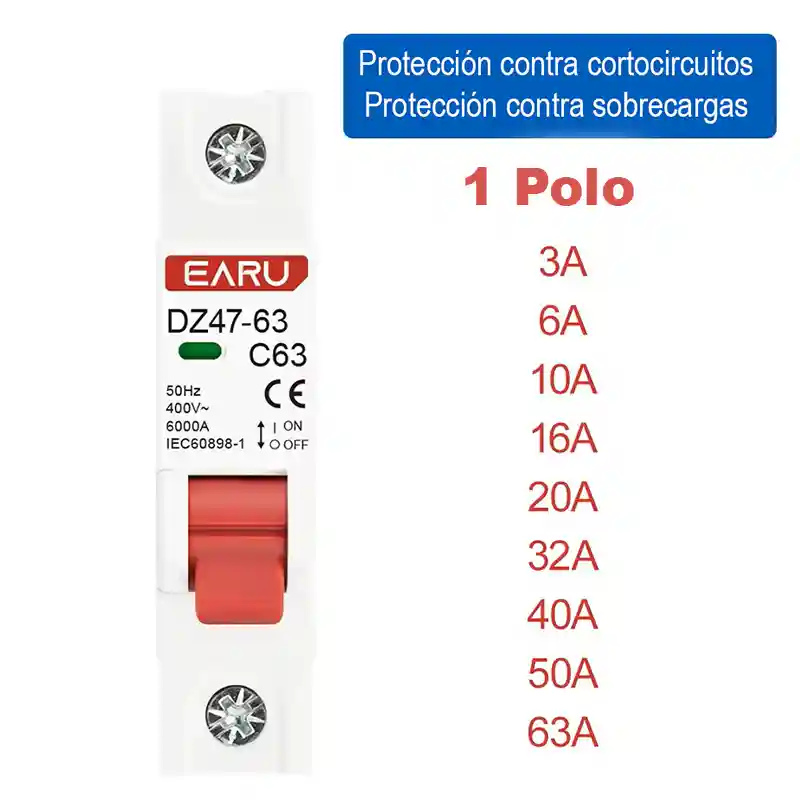 Interruptor magnetotérmico de 1 polo