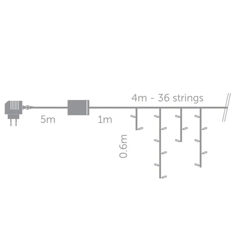 CS-LED-4X0.6-24V-UW. Guirnalda cascada LED 4x6m - Imagen 2