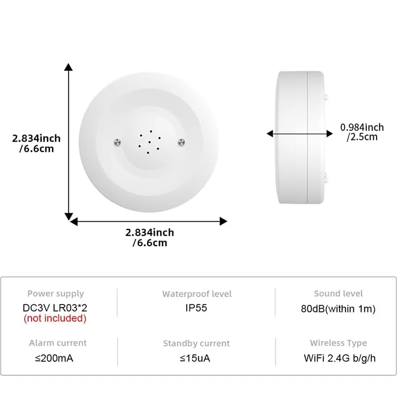 Sensor de fugas de agua WIFI con doble sensor - Imagen 4