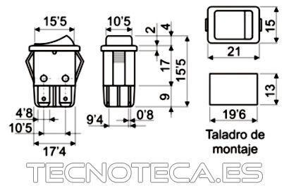 11.188.IL/F4/NR. Interruptor basculante 2 circuitos - Imagen 2