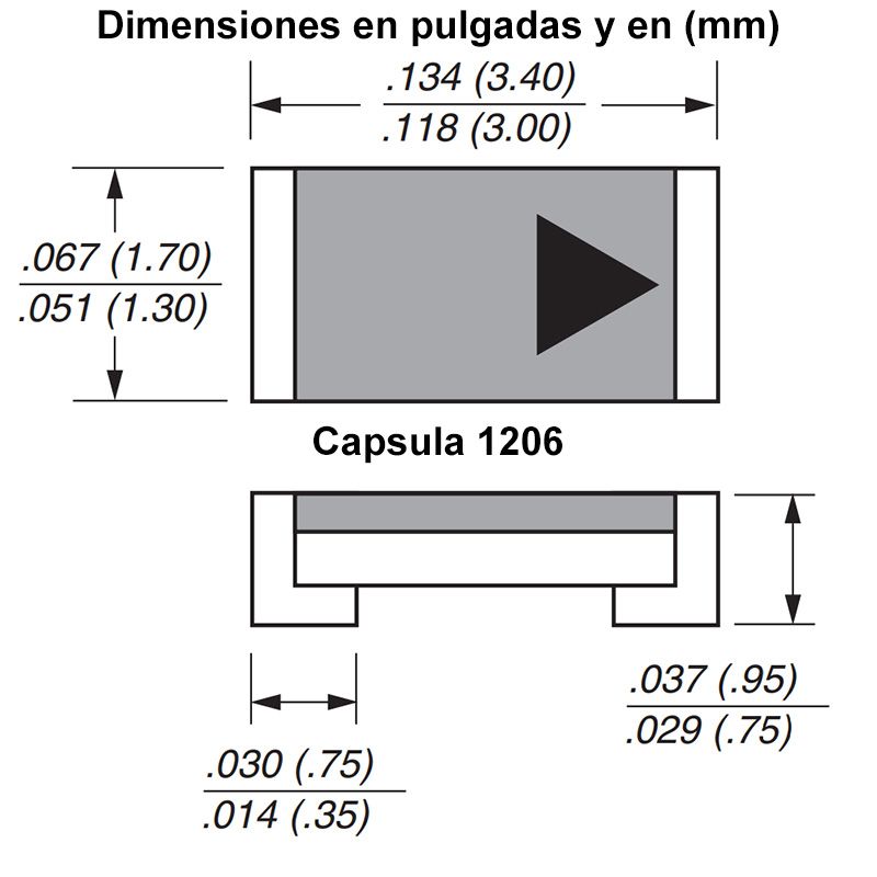 1N4148. Diodo universal SMD 1206 75V 0,15A (10u.) - Imagen 2
