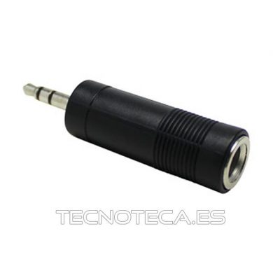 Adaptador estéreo 3.5 mm a hembra mono 6.35 mm