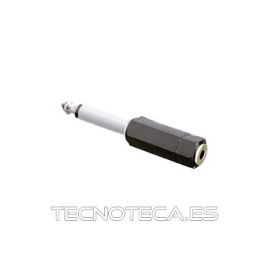 Adaptador JACK mono 6.35mm a JACK hembra 3,5mm