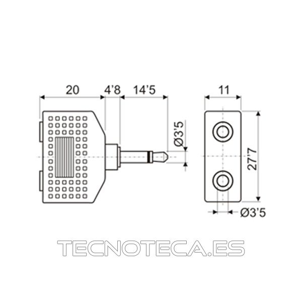 13.250. Adaptador JACK mono 3.5 mm a 2 hembras - Imagen 2