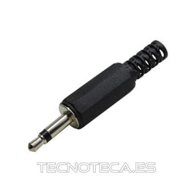Jack macho monoaural de 3.5 mm en negro