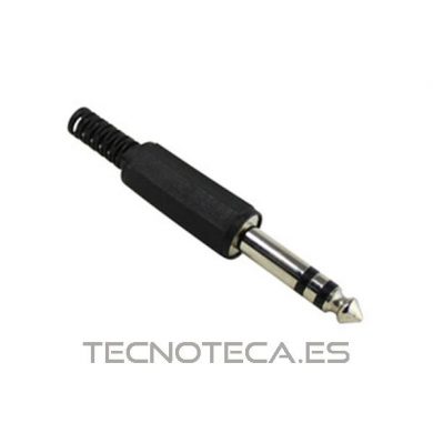 Jack estéreo con cierre de plástico negro 6.3mm