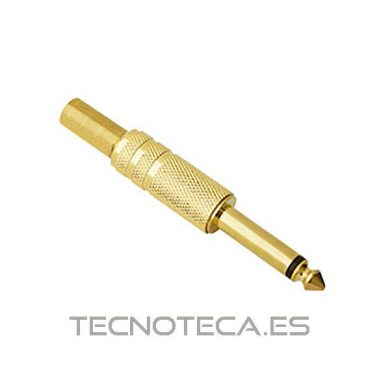 Jack macho de 6.35 mm mono dorado