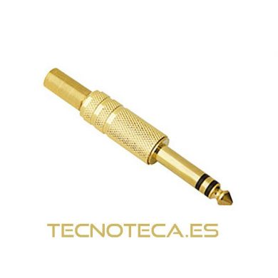 Jack macho estéreo de 6.35mm en dorado