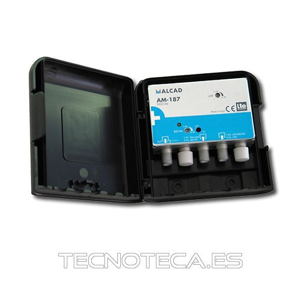 AM-187. Amplificador 1 o 2 entradas UHF 34dB + DAB