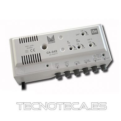 CA-342. Amplificador de cabecera TV de 4 entradas
