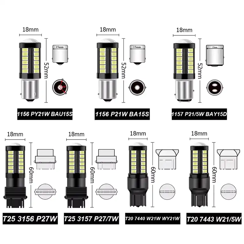 Bombilla LED 12VDC freno de coche BAY15d P21 5W - Imagen 2