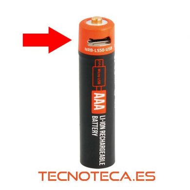 BAT582. Batería Li-Ion R03 AAA, 1.5V/550mAh
