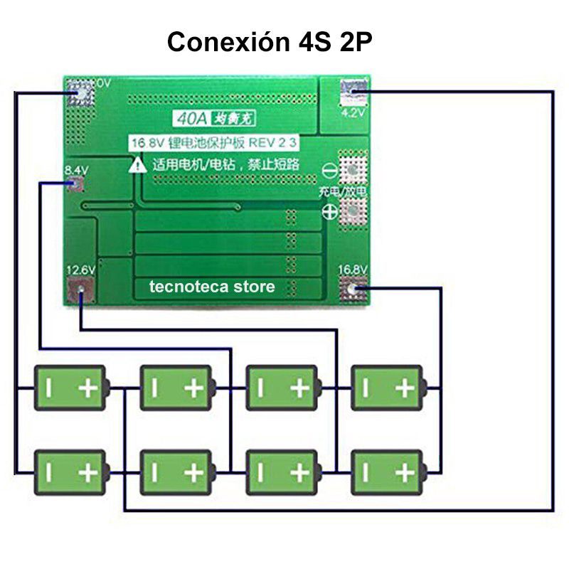 BMS Cargador de baterías BMS 4S 40A balanceado - Imagen 2