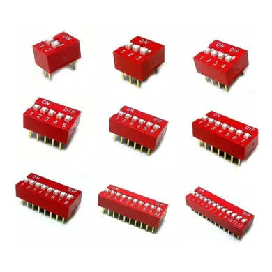 Conmutador DIL para circuito impreso. DIP-7