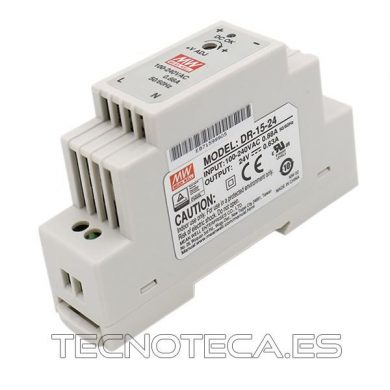DR-15-24. FUENTE CARRIL DIN 15 W 24 V 0,63 A