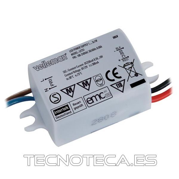 LET31. DRIVER PARA 1 A 3 LEDs 1W 350mA