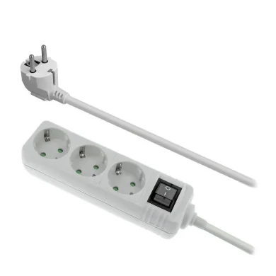 MEL001. Regleta de alimentación Schuko + interruptor