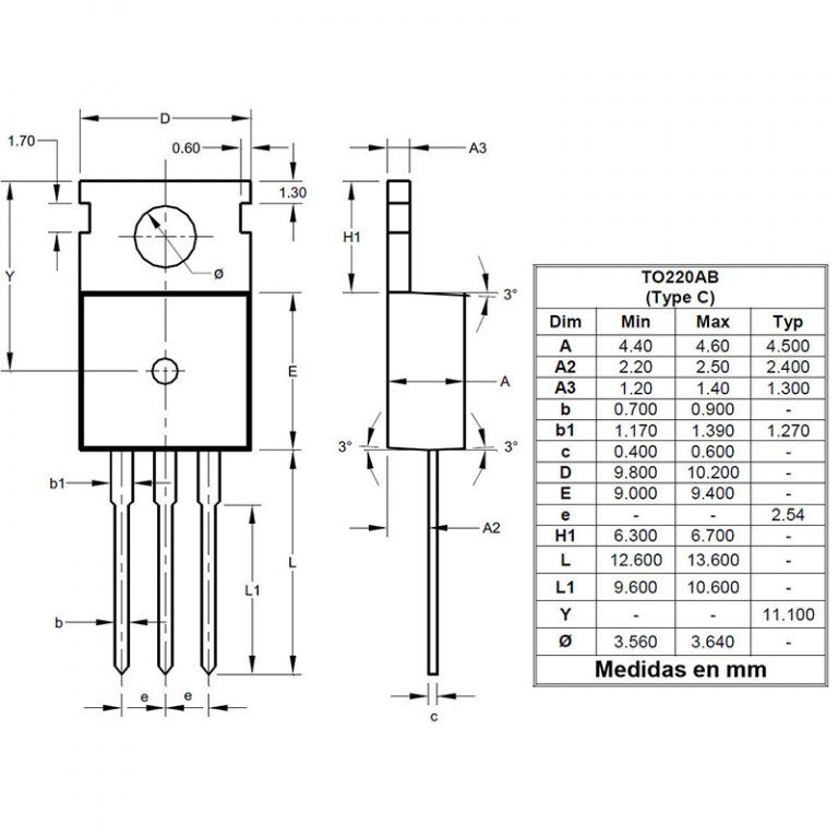 BT138-800E. TRIAC 12A 800V THD capsula TO220 - Tecnoteca