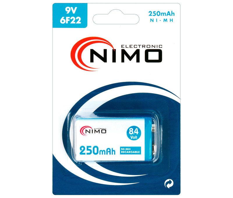 Pila recargable RC22, 9V/250mAh. BAT044