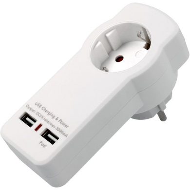 Cargador 2 x USB 5V/3A compartido