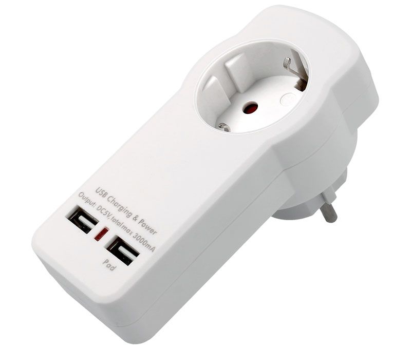 Cargador 2 x USB 5V/3A compartido