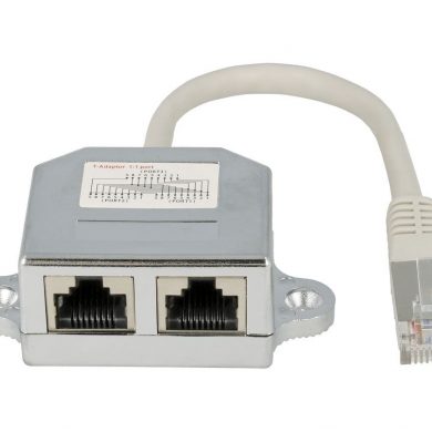 CON070. Adaptador RJ45 de 1 macho a 2 hembras