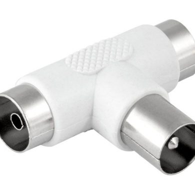 CON139. Adaptador TV 9,5mm 1 macho 2 hembras