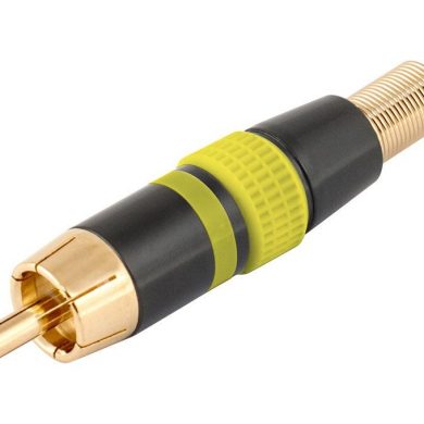 CON251. Conector RCA macho metálico, amarillo