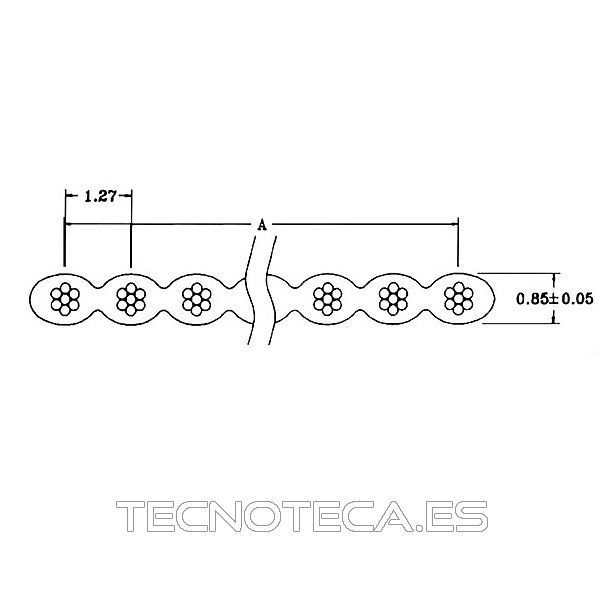 FC64GL. Cable plano 64 conductores gris (por metros) - Imagen 2