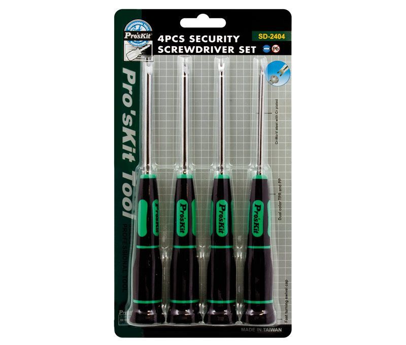 DES907. Juego de 4 destornilladores de seguridad tipo Spanner