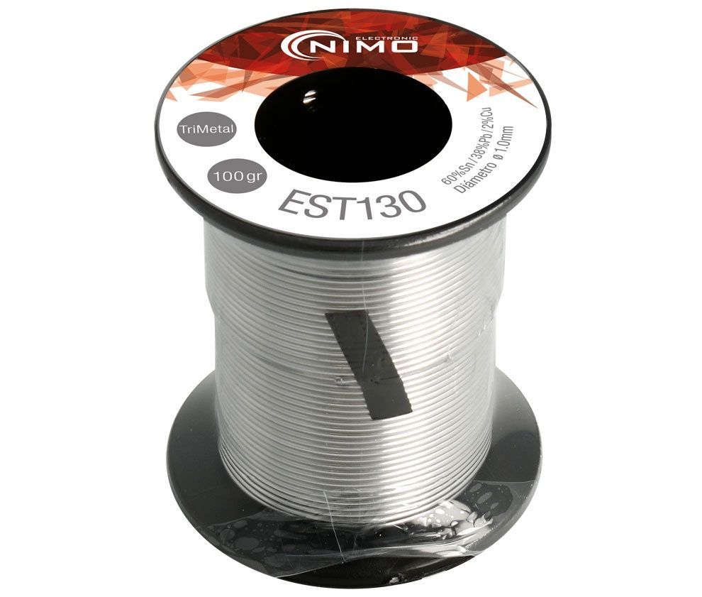 EST130. Hilo de estaño Tri-Metal 60% Sn, 38% Pb, 2% Cu