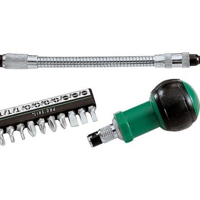 HRV201. Juego de destornilladores con adaptador flexible