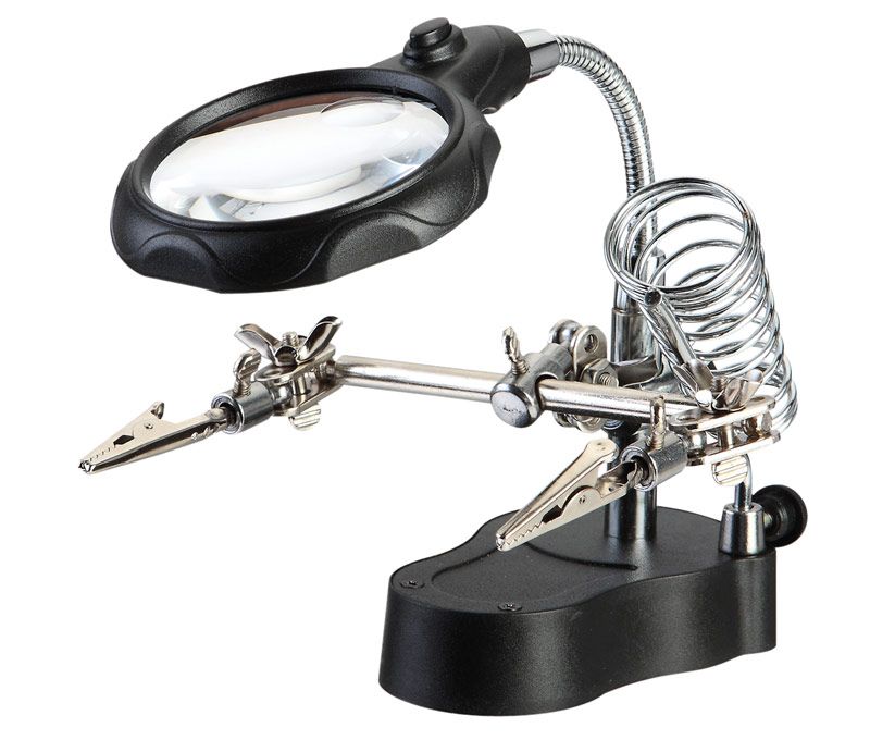 Soporte de soldador, lupa con LED