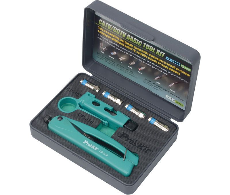 HRV7585. Estuche básico para crimpado de cable coaxial RG59/RG6
