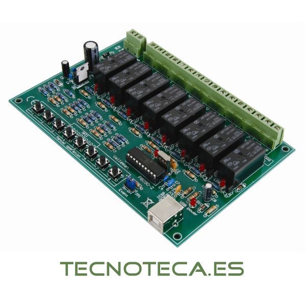 WMI8090. Tarjeta relé USB de 8 canales