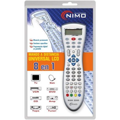 MAN2000. Mando a distancia Universal 8 en 1 LCD