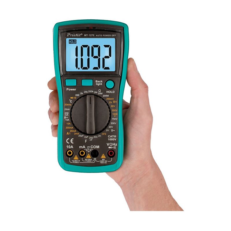 MUL1270. MULTIMETRO DIGITAL 3 1/2 DIG CAT III 1000V - Imagen 4