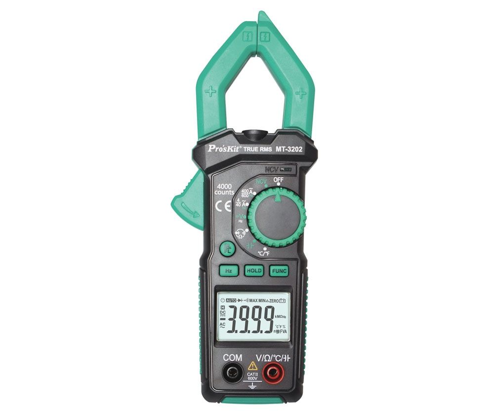 MUL3202. Pinza Amperimétrica AC, Voltaje AC/DC 3 3/4 Digitos True RMS