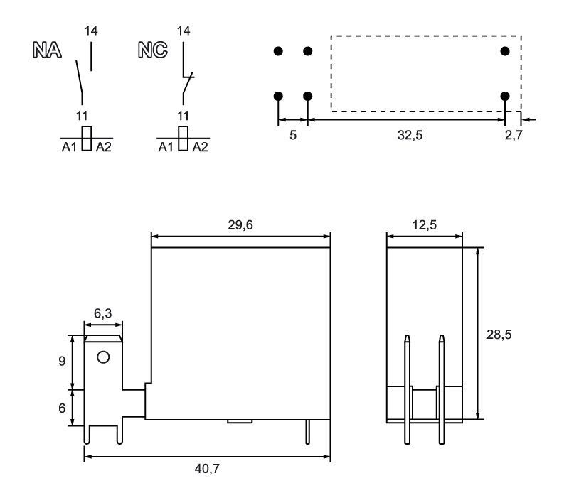 Rele 48VDC mini de potencia C.I 16A. RL278 - Imagen 2