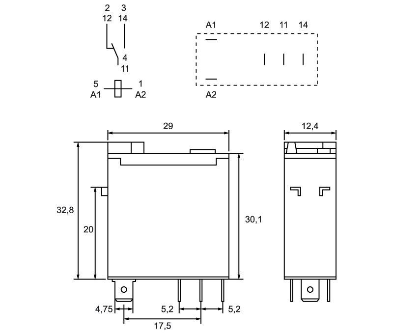Rele 24VAC industrial 16A. RL281 - Imagen 2