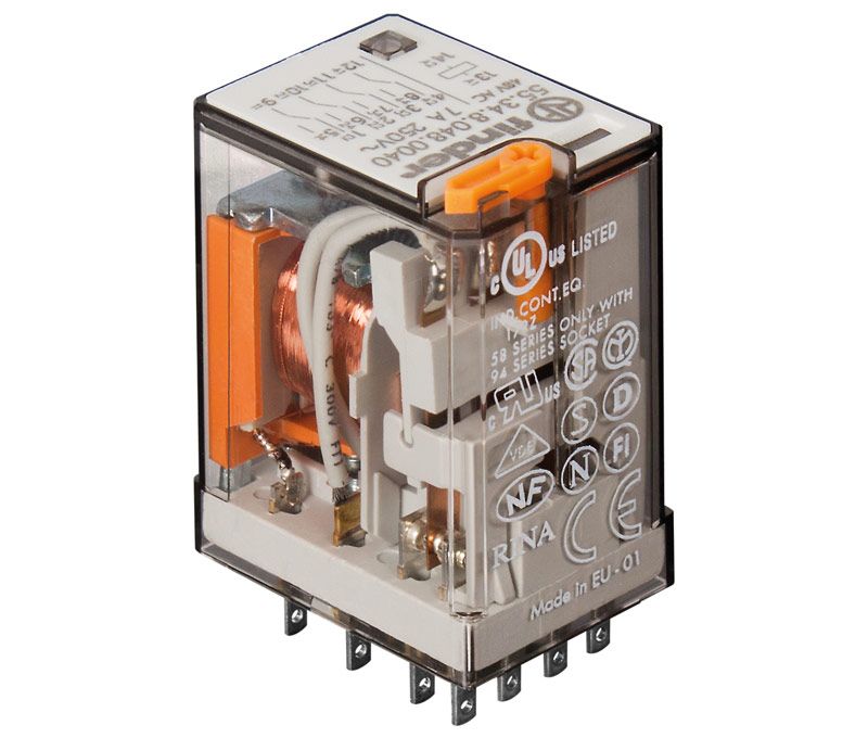 RL427. Relé 230VAC industrial 7A. 4 circuitos NA/NC