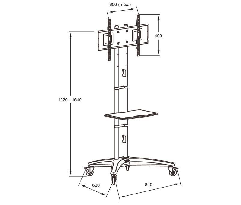 SOP135. Soporte de suelo con ruedas de 32"-65" - Imagen 2