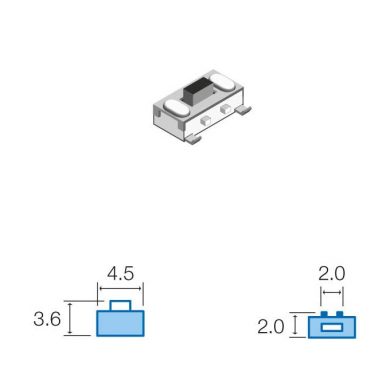SW028. Pulsador de tacto SMD