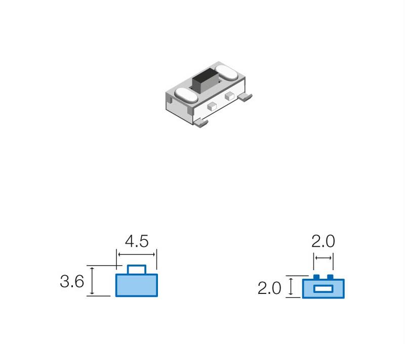 SW028. Pulsador de tacto SMD