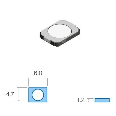SW049. Pulsador de tacto SMD 6x4,7x1,2mm