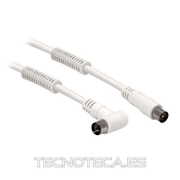 WIR1225. Cable antena TV codo, con ferritas 5.0m