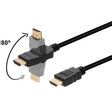 WIR821. Cable HDMI 2.0b 4K M M giro 180º 3,0m