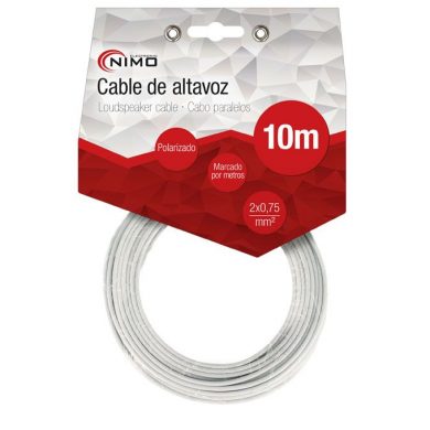 WIR9002-10. Cable altavoz 2x0.75mm Blanco 10m