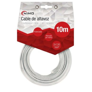 WIR9004-10. Cable altavoz 2x1.5mm Blanco 10m