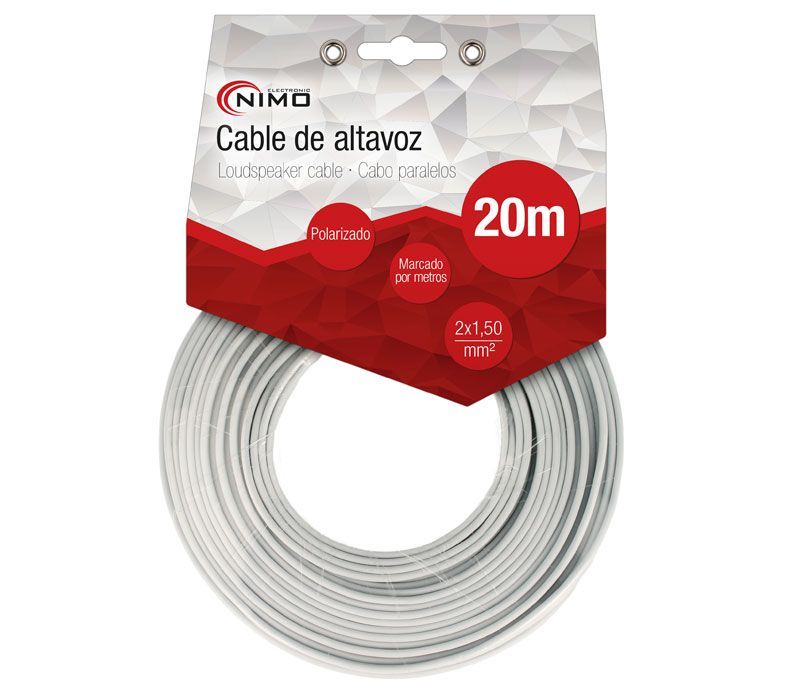 WIR9004-20. Cable altavoz 2x1.5mm polarizado 20m